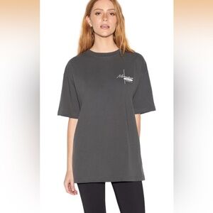 NWT Spiritual Gangster Micro Motel Boyfriend Tee Gray Women's Size Small